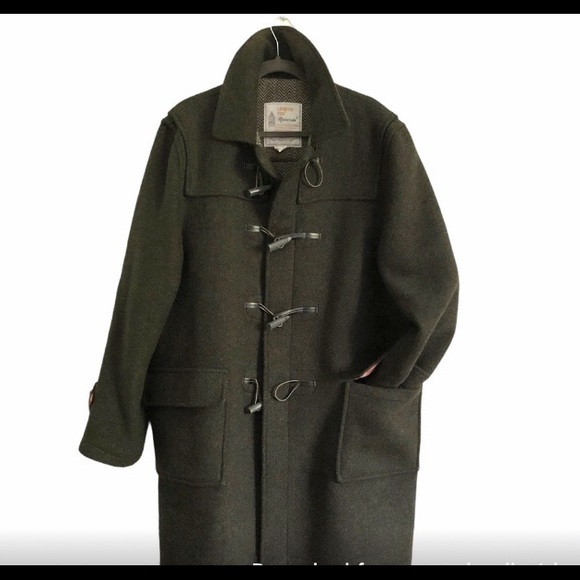 LONDON FOG men’s wool pea coat olive green zipper - Picture 1 of 6